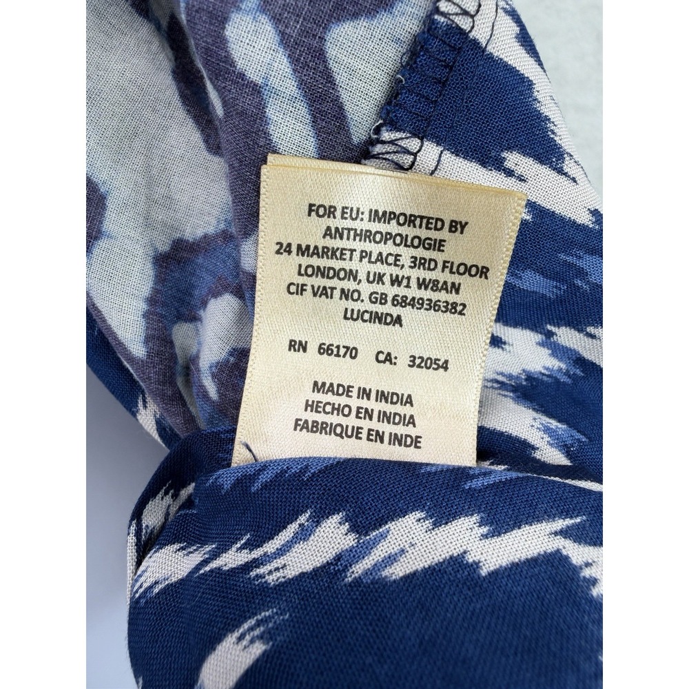 Anthropologie In Our‎ Nature Midnight Kimono Blue Ikat Viscose Size ALL NWT - Picture 6 of 11